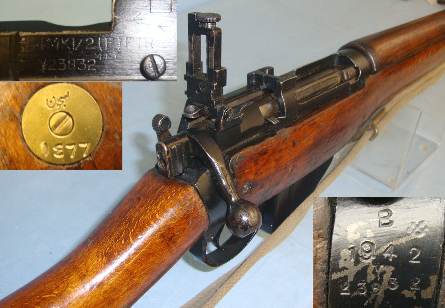 Royal Ordnance Factory, Fazakerley With Sling, No.4 MK II ‘Pig Sticker’ Socket Bayonet & Scabbard**2008 UK DEACTIVATION CERTIFICATED** Sn 21681:7 Bolt Action None Rifle