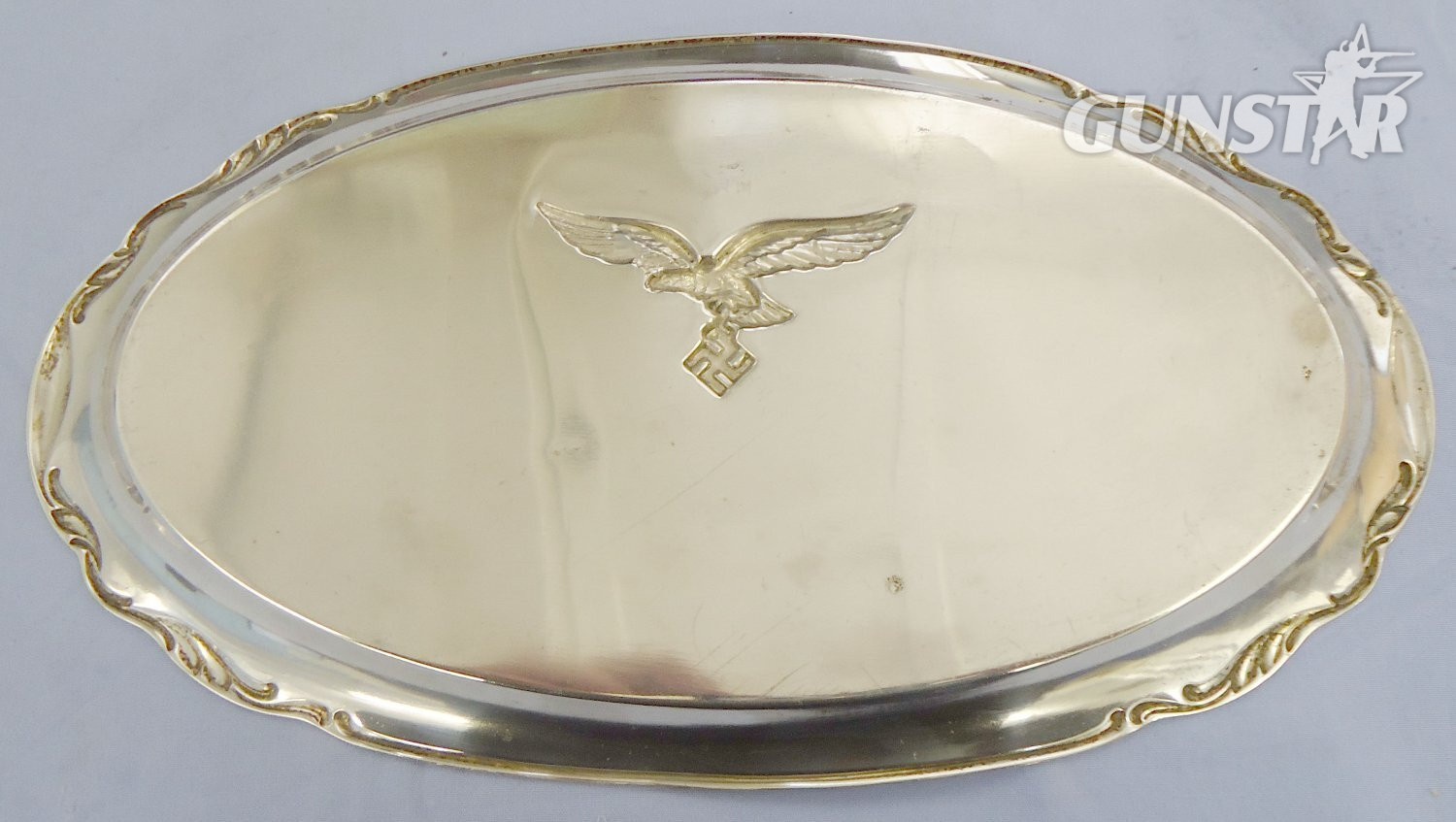  WWII Dated Luftwaffe Silver Presentation/Serving Tray Engraved ‘Fur Besondere Bewahrung’ Translating to ‘For Special Preservation’. 22441:17. WWII Dated Luftwaffe Silver Presentation/Serving Tray Engraved ‘Fur Besondere Bewahrung’ Translating to ‘For Special Preservation’. 22441:17.  Antique & Militaria