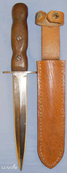 Italian? (Possibly Italian ‘Arditi’) Heavy Fighting Knife in later Scabbard Sn 8424:49. Dagger in 