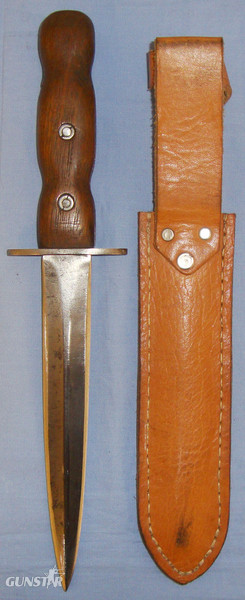  Italian? (Possibly Italian ‘Arditi’) Heavy Fighting Knife in later Scabbard Sn 8424:49. Dagger