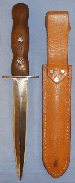  Italian? (Possibly Italian ‘Arditi’) Heavy Fighting Knife in later Scabbard Sn 8424:49. Dagger