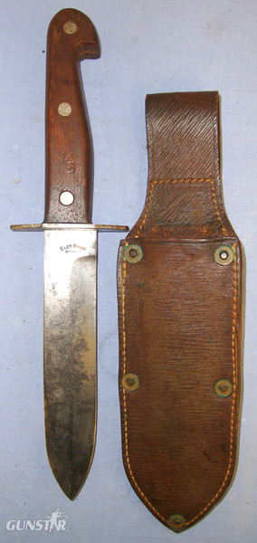 RARE**WW2 Australian WD East Brothers Sydney Wood Grip Scales Hilt Fighting Knife & WD 1942 Leather Scabbard By Goldseal Sydney Knive in 