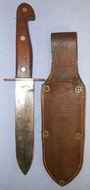 RARE**WW2 Australian WD East Brothers Sydney Wood Grip Scales Hilt Fighting Knife & WD 1942 Leather Scabbard By Goldseal Sydney Knive