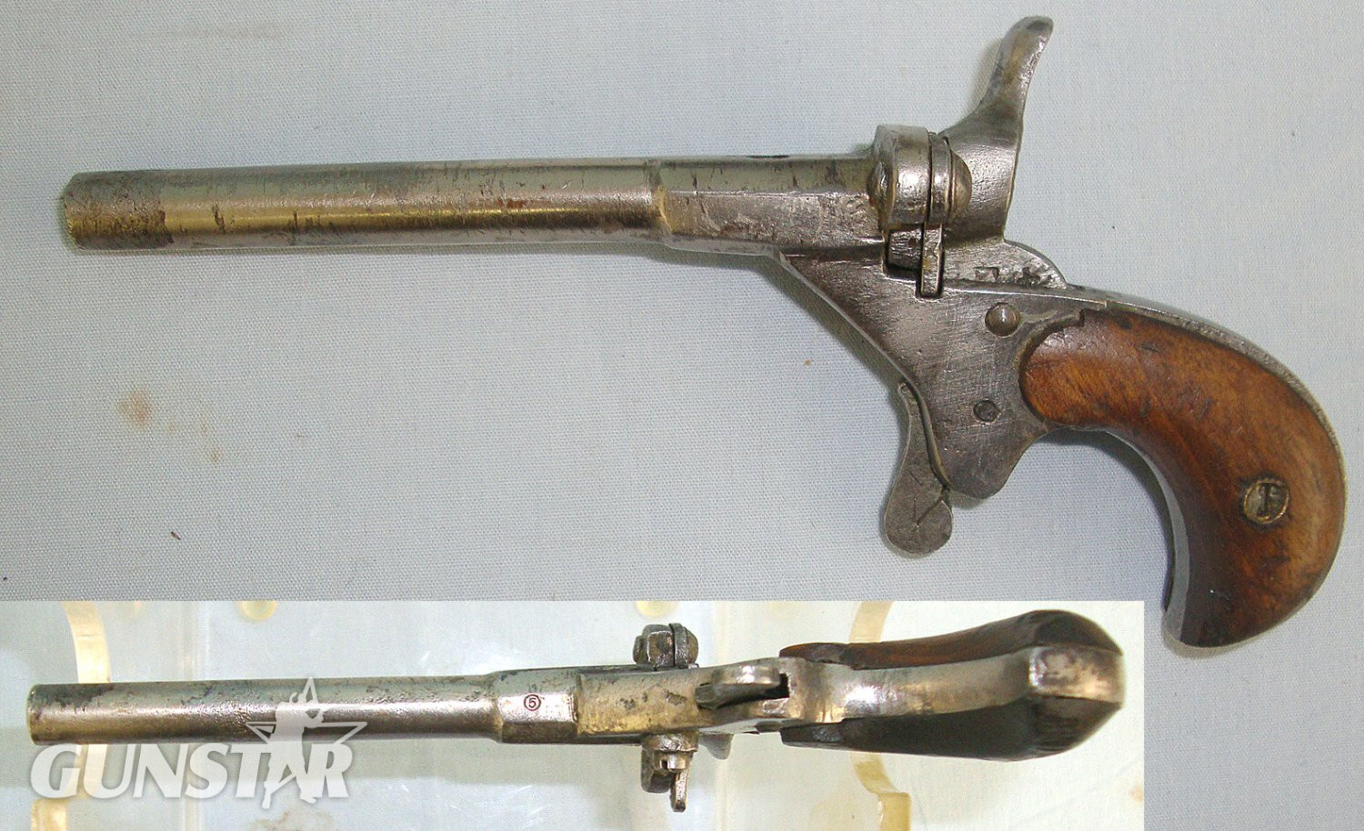  BLANK FIRER**Late Victorian Era Liege Belgium .22 Blank Rim Fire Calibre Single Shot Breech Loading Postman’s Dog Scarer Pistol. MISC 1050 blank firer - Blank Firing