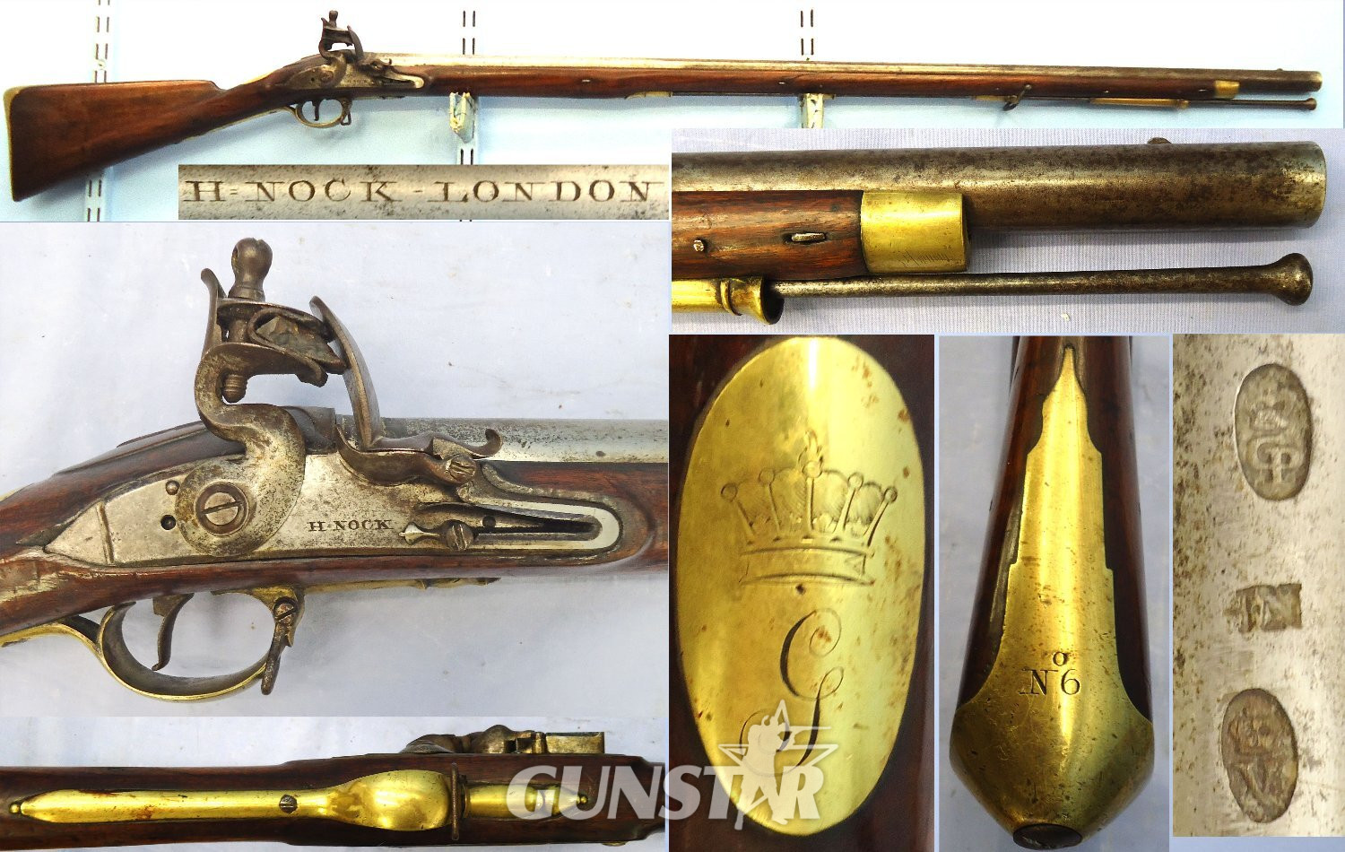 Rare, c.1780 Ex Warwick Castle Collection, H Nock London, Flintlock Brown Bess Antique Musket. Sn 23478:96 Rare, c.1780 Ex Warwick Castle Collection, H Nock London, Flintlock Brown Bess Antique Musket. Sn 23478:96 Single Shot Obsolete Rifle in 