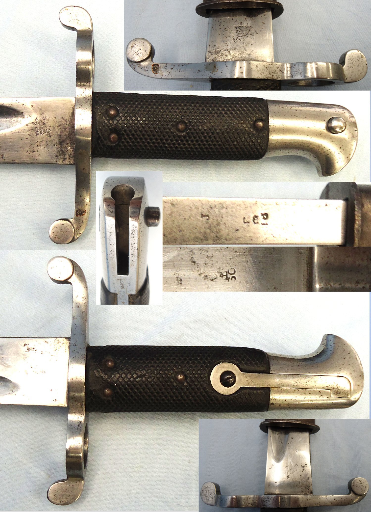 RARE, British, Pattern 1863 Whitworth Rifle Yatahgan Sword Bayonet and Scabbard. BAYO 370 Bayonet