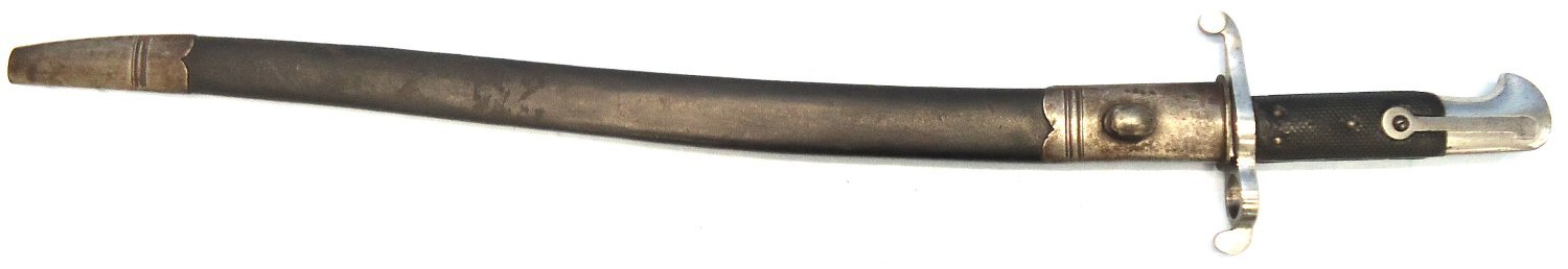 {CATEGORY} - RARE, British, Pattern 1863 Whitworth Rifle Yatahgan Sword Bayonet and Scabbard. BAYO 370 Bayonet in 