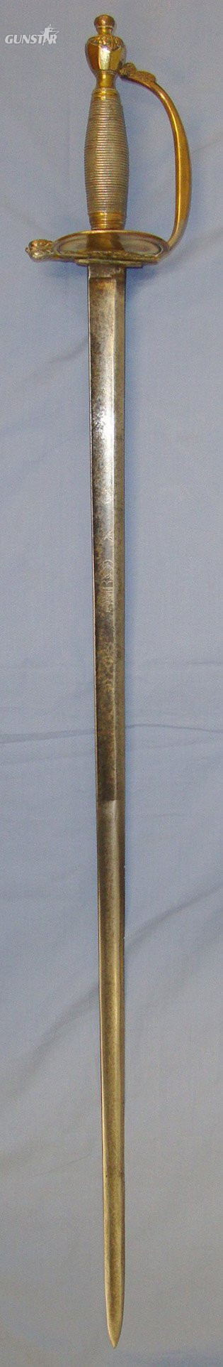 NAPOLEONIC WARS ERA**EARLY VARIANT**British 1796 Pattern Infantry Officers Sword With Warranted Gilt & Blued Etched Blade. Sn 19244 Sword
