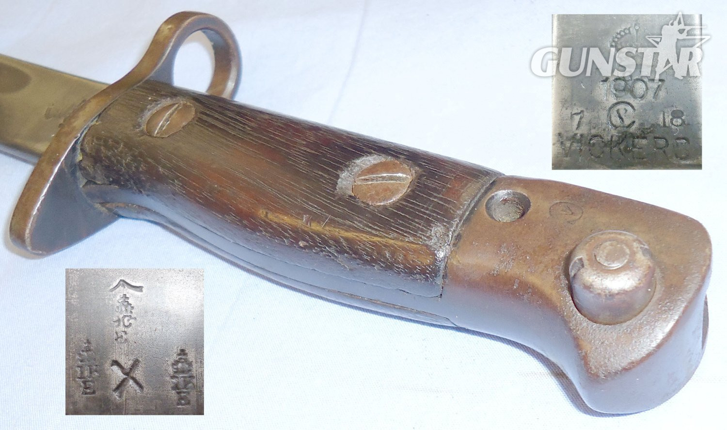 WWII Dated British 1907 Bayonet Scabbard and Frog by Manufacturer Vickers. 21602:3 Bayonet