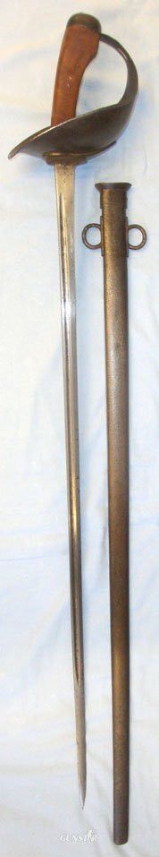 WW1 1916 British WD ‘SB&N Ld’ (Sanderson Bros & Newbold Limited) 1908 Pattern Heavy Cavalry Troopers Sword & 1915 Dated Scabbard. Sn 13642 Sword in 