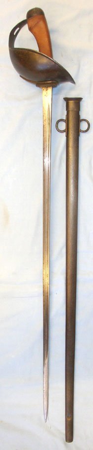  WW1 1916 British WD ‘SB&N Ld’ (Sanderson Bros & Newbold Limited) 1908 Pattern Heavy Cavalry Troopers Sword & 1915 Dated Scabbard. Sn 13642 Sword