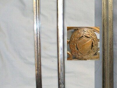 MAHDIST WAR ERA (1881-99)**Victorian British WD Mole Birmingham Egyptian Forces Contract Pattern 1827 Rifle Brigade Type Officer's Sword With Etched Blade, Cord With Portepee & Scabbard. Sn 23484:86 Sword