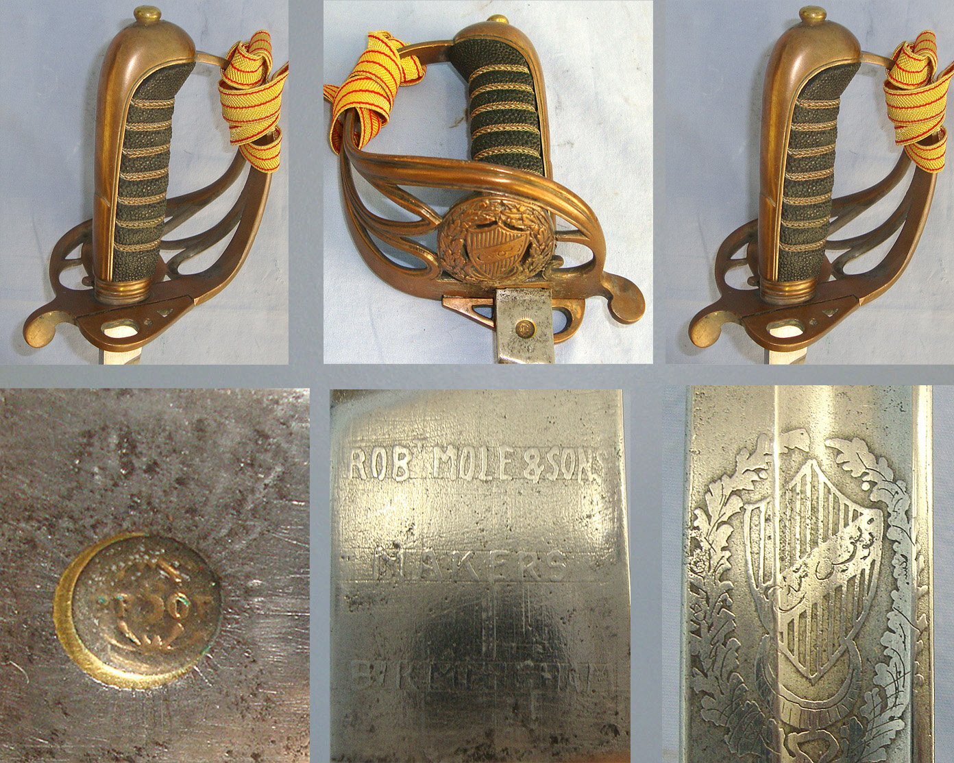 MAHDIST WAR ERA (1881-99)**Victorian British WD Mole Birmingham Egyptian Forces Contract Pattern 1827 Rifle Brigade Type Officer's Sword With Etched Blade, Cord With Portepee & Scabbard. Sn 23484:86 Sword