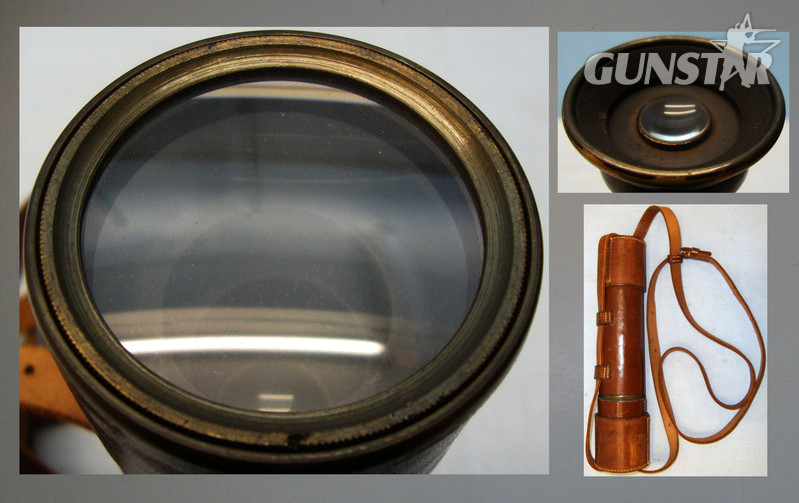 WWI 4 Draw Leather Bound Brass Telescope with Extending Sun Visor Cover by Broadhurst Clarkson & Co. OPT 820 WWI 4 Draw Leather Bound Brass Telescope with Extending Sun Visor Cover by Broadhurst Clarkson & Co. OPT 820 Other Accessory