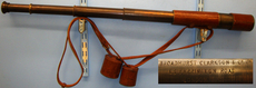 WWI 4 Draw Leather Bound Brass Telescope with Extending Sun Visor Cover by Broadhurst Clarkson & Co. OPT 820 WWI 4 Draw Leather Bound Brass Telescope with Extending Sun Visor Cover by Broadhurst Clarkson & Co. OPT 820 Other Accessory