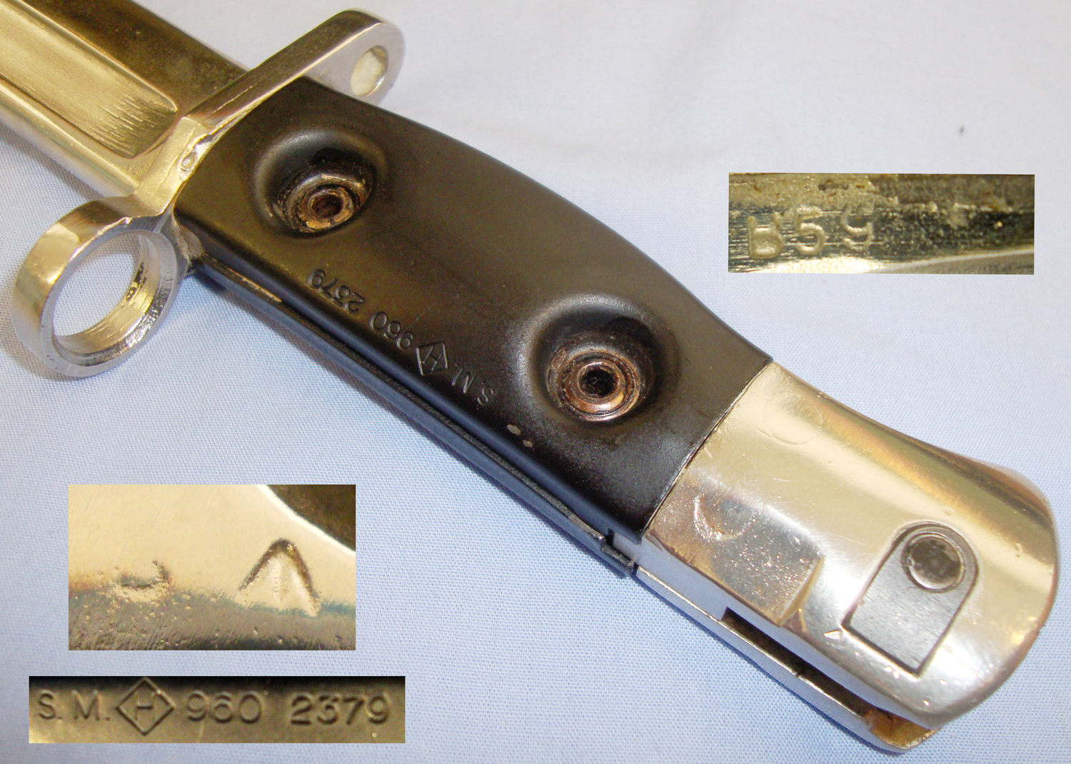 Scarce* Parade Polished British L1A4 S.L.R Bayonet and Scabbard. 20737. Bayonet