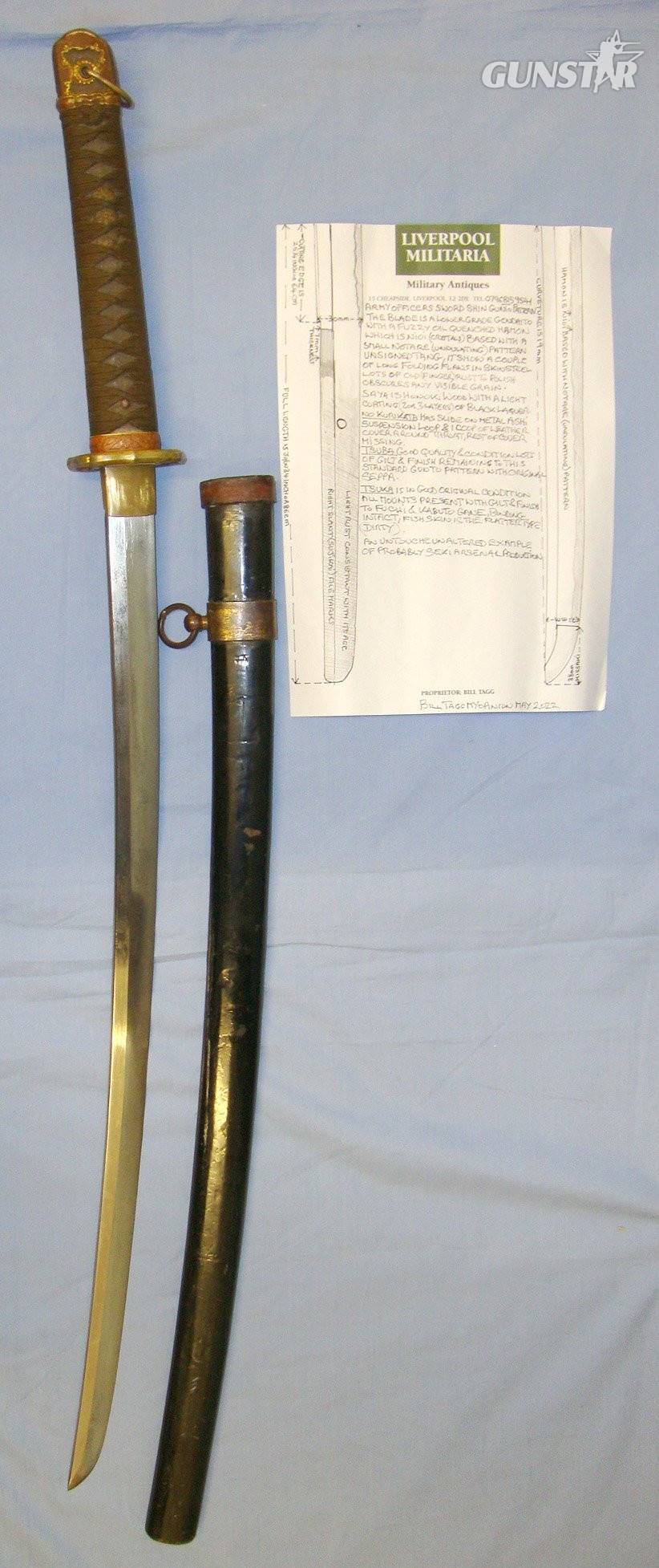 GENDAITO HAND FORGED BLADE**WW2 Era Japanese Army Officer’s Shin Gunto Sword, Scabbard & Expert Assessment. Sn 19571 Sword in 