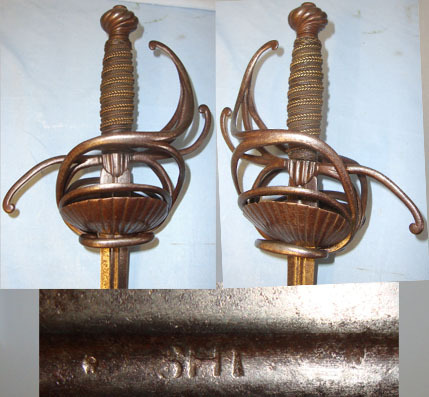  Elizabethan Era Italian Renaissance Form Rapier Sword With Early Swept Hilt. Sword
