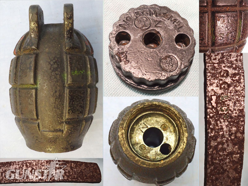 INERT DEACTIVATED WW2 1942 Dated Mills No 36M MK1, Hand Grenade. - O 1758 INERT DEACTIVATED WW2 1942 Dated Mills No 36M MK1, Hand Grenade. - O 1758  Other Ammunition