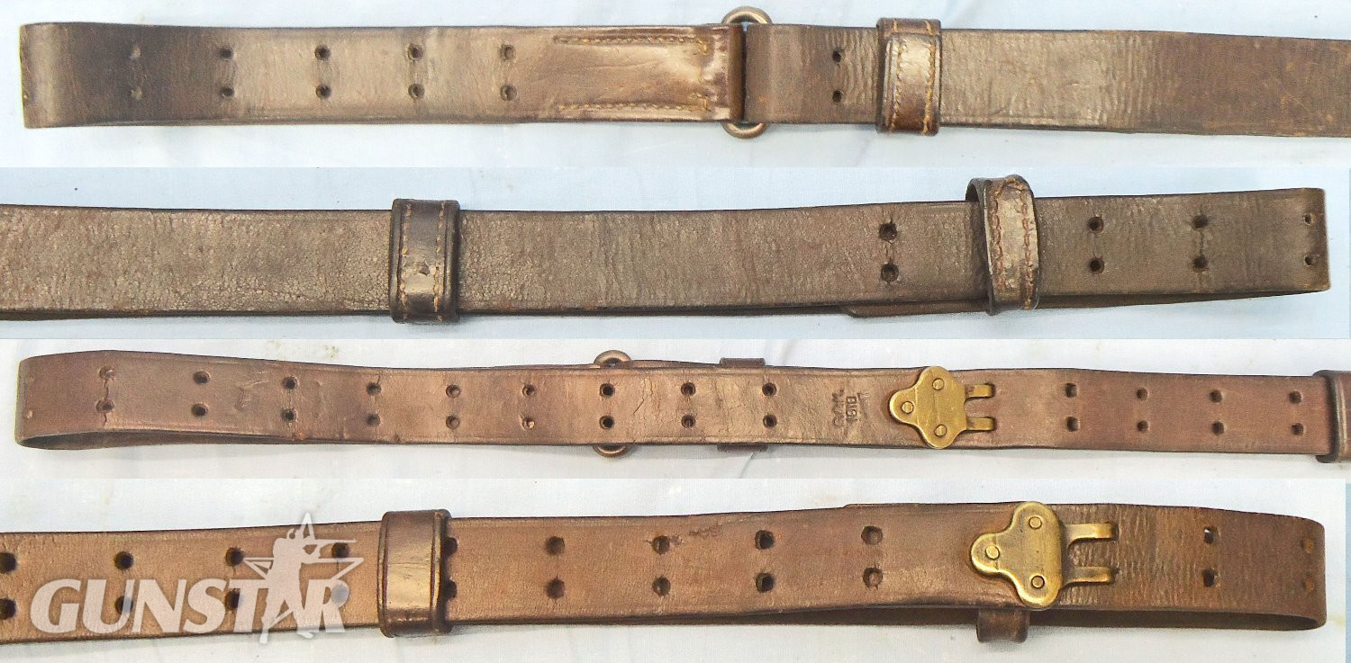 Springfield Armory American. WW1, 1918 Dated Springfield Rifle Leather & Brass Sling. Sn - 22426:69 Other Accessory