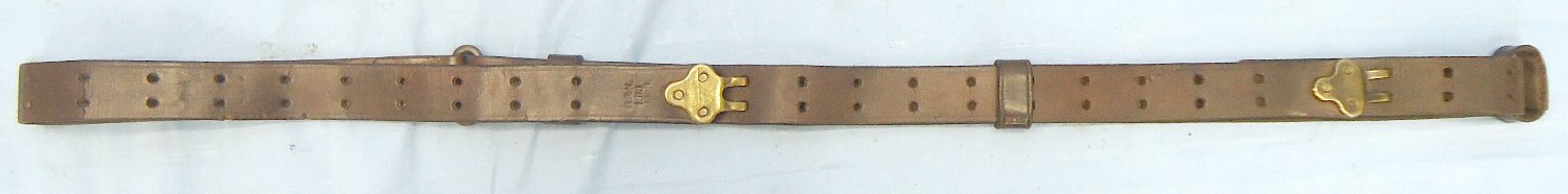 Springfield Armory American. WW1, 1918 Dated Springfield Rifle Leather & Brass Sling. Sn - 22426:69 Other Accessory 