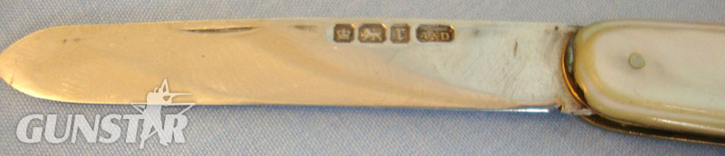  Silver Bladed Hallmarked 1908-1910 Sheffield Pocket Knife With Mother Of Pearl S Knive