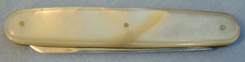 Silver Bladed Hallmarked 1908-1910 Sheffield Pocket Knife With Mother Of Pearl S Knive