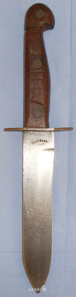 WW2 Australian Wood Gripped Fighting Knife By East Bros. Sydney. Sn 11617. Dagger in 