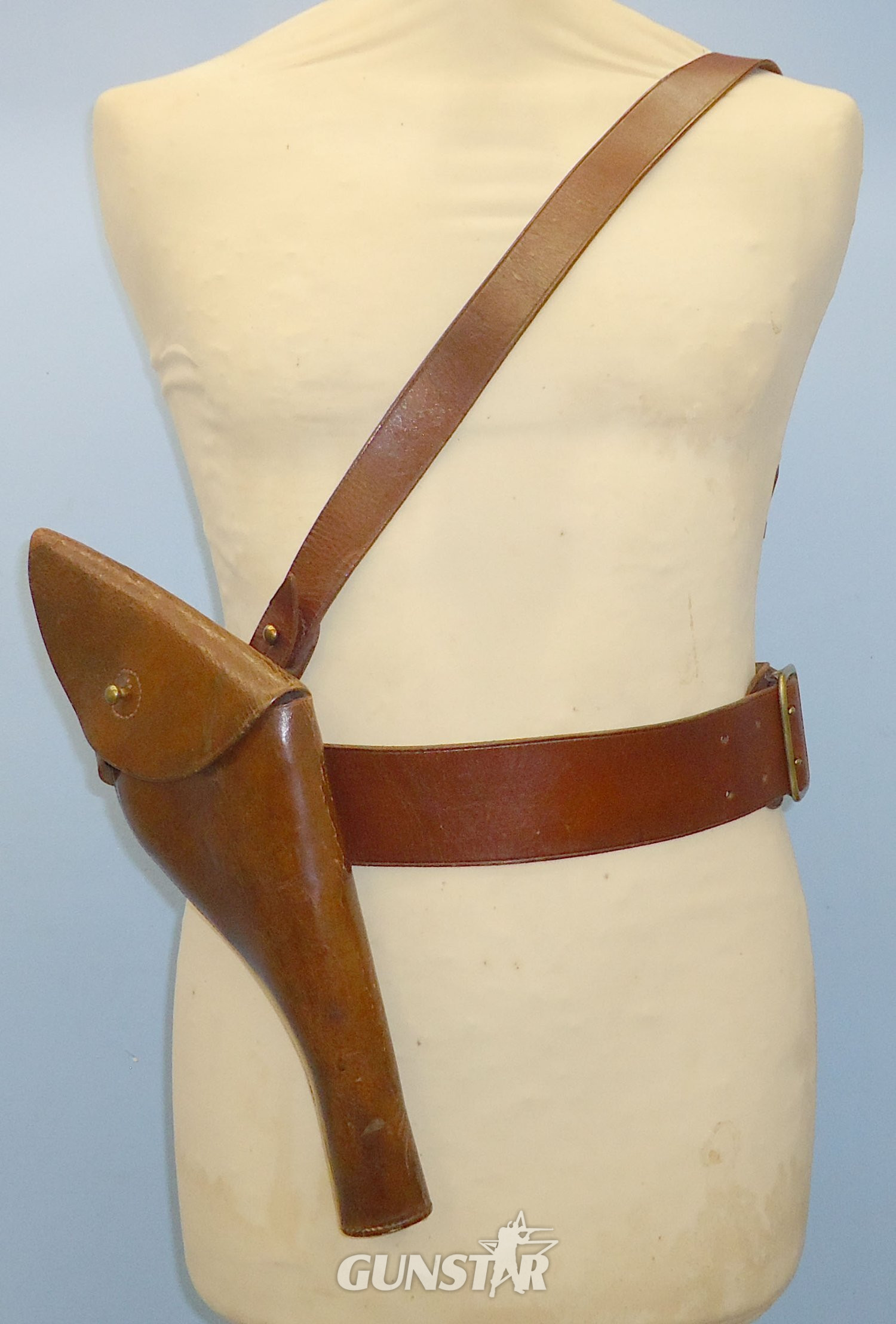 WW2 British Officer\'s Sam Browne Belt Holster for the Webley Service Revolver Mk VI and Shoulder Strap. L 345. WW2 British Officer's Sam Browne Belt Holster for the Webley Service Revolver Mk VI and Shoulder Strap. L 345.  Antique & Militaria in 