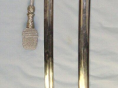 WW2 Era Nazi German Army Officer's Dress Sword, Lion’s Head Pommel With Red Jewelled Eyes, Scabbard & Officer’s Bullion Cord With Portepee. Sn 23484:85 Sword