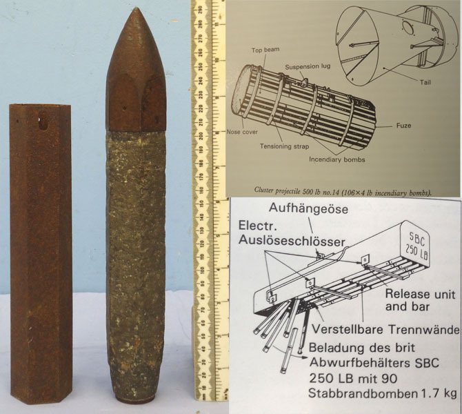 INERT DEACTIVATED. British, WW2, Rare, 4 Pound Tile Breaking Pointed Steel Tip Incendiary Bomb. - O 1885 INERT DEACTIVATED. British, WW2, Rare, 4 Pound Tile Breaking Pointed Steel Tip Incendiary Bomb. - O 1885  Other Ammunition