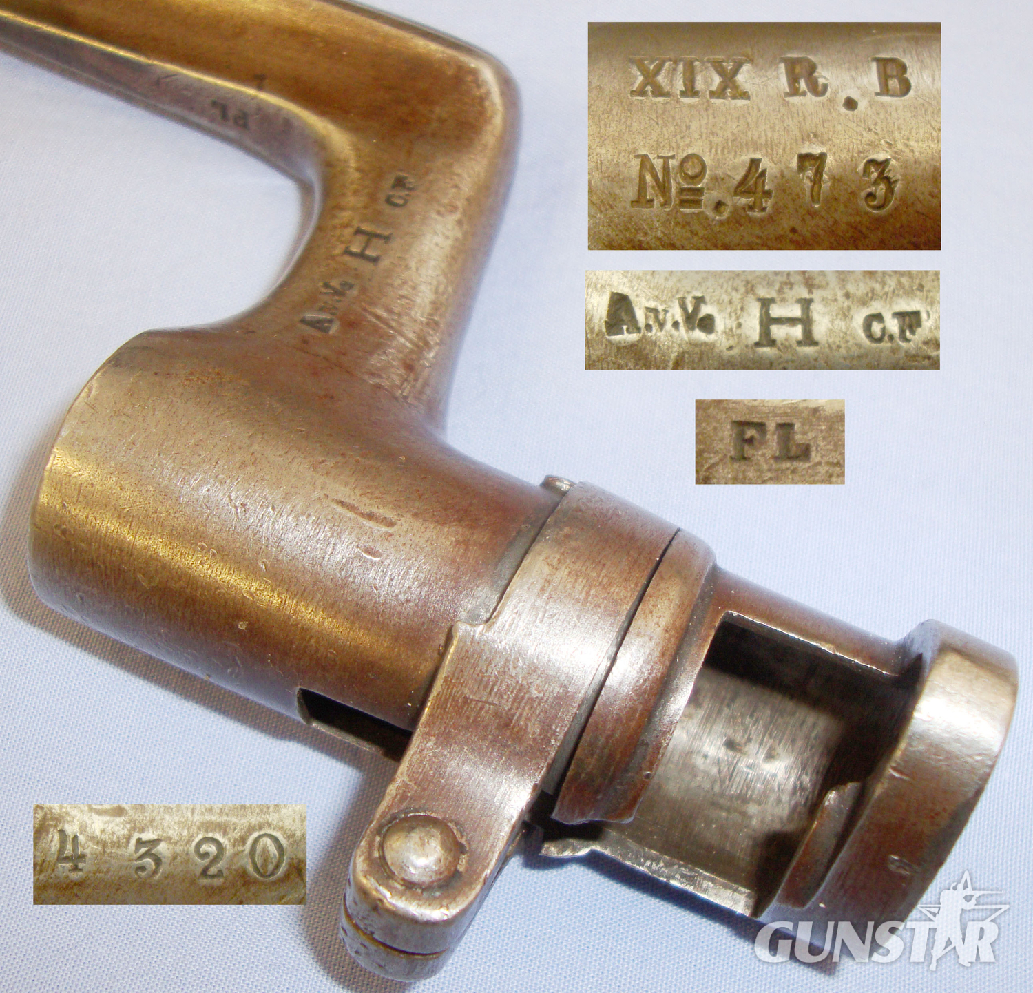 Swedish M1867 Cruciform Socket Bayonet for the 12.17mm Remington Rifle. BAYO 370. Bayonet