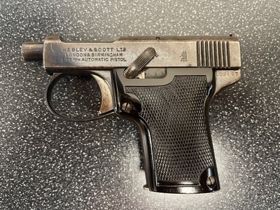 Webley & Scott 1912 25 ACP (6.35×16mmSR Browning) Semi Auto