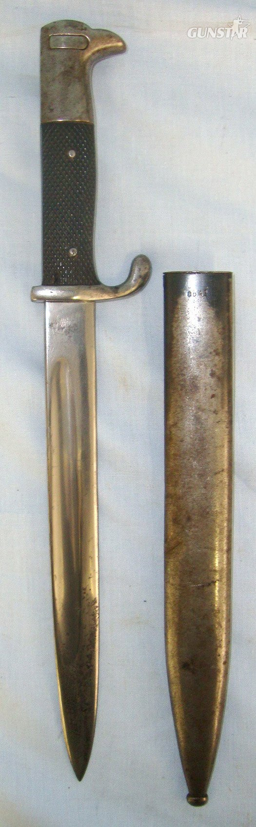  WW1 Era Weyersberg Kirschbaum & Cie (WKC) Solingen Imperial German M98 Dress Bayonet WW2 Era Nazi Police Issued & 1942 Dated Scabbard By ‘ab’. Sn 22151 Bayonet