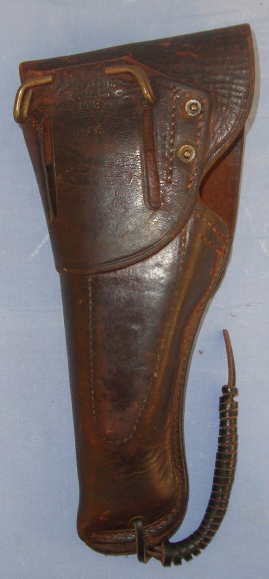  SCARCE**WW1 1918 U.S. Army Warren Leather Goods Company Holster For .45 ACP Calibre Colt 1911 & 1911A1 Semi Automatic Pistols With ‘JAO’ Army Inspector’s Mark. Sn 21952 Care & Storage