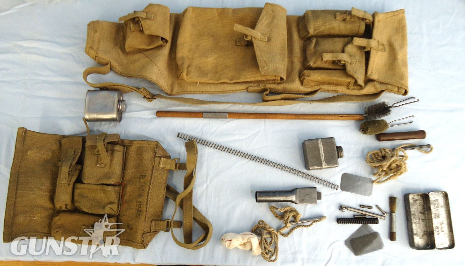 WW2, 1943 Dated, ’37 Webbing Pattern Bren Gun Parts/Spare Barrel Bag Complete with the Spare Parts Wallet and Contents. MISC 1023 WW2, 1943 Dated, ’37 Webbing Pattern Bren Gun Parts/Spare Barrel Bag Complete with the Spare Parts Wallet and Contents. MISC 1023 Various  Machine Gun - {CATEGORY} in 