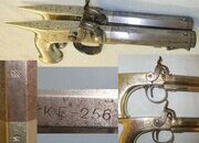 1830 Pair Of Scottish Form 54 Bore German Silver & Steel Construction Saw Handle Percussion Pistols With 1843-1846 Irish Registration Marks ‘KE-256’(County Kerry) Octagonal Barrels & Captive Steel Ram Rods. Sn 18241 percussion pistols .54 Cal Muzzleloader Single Shot