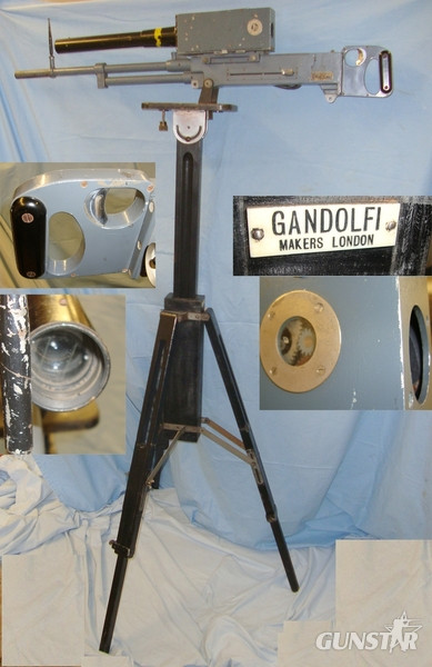  WW2 Era British Air Ministry Williamson Co. London & Reading Air Gunner / Pilot Training G45 Electric Camera Gun, With Film Cassette & Later Display Tripod By Gandolfi London Antique & Militaria