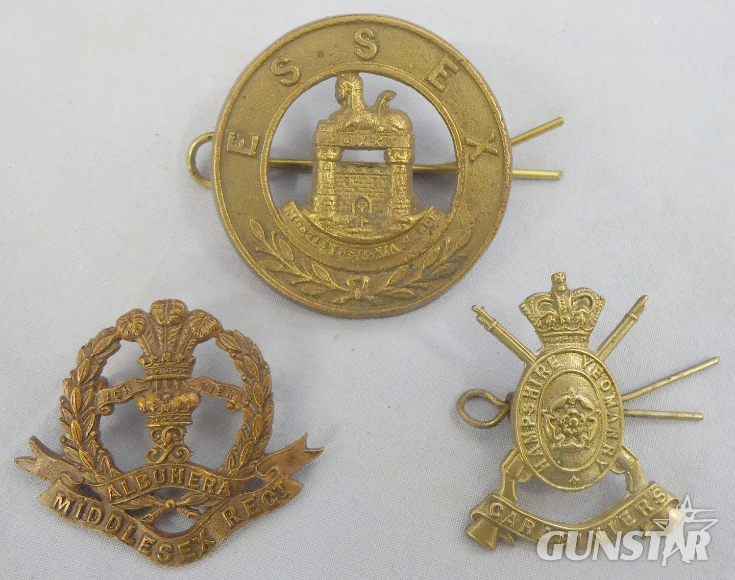 3 Cap Badges* Middlesex Regiment, Hampshire Yeomanry and Essex Regiment Glengarry Badge. BA 902. 3 Cap Badges* Middlesex Regiment, Hampshire Yeomanry and Essex Regiment Glengarry Badge. BA 902.  Antique & Militaria in 