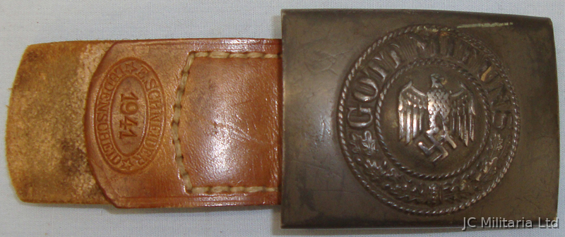 A WWII Nazi German Army Buckle and Leather Belt imprinted - ‘GOTT MIT UNS’ ‘God  A WWII Nazi German Army Buckle and Leather Belt imprinted - ‘GOTT MIT UNS’ ‘God  Clothing