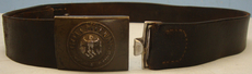 A WWII Nazi German Army Buckle and Leather Belt imprinted - ‘GOTT MIT UNS’ ‘God  A WWII Nazi German Army Buckle and Leather Belt imprinted - ‘GOTT MIT UNS’ ‘God  Clothing