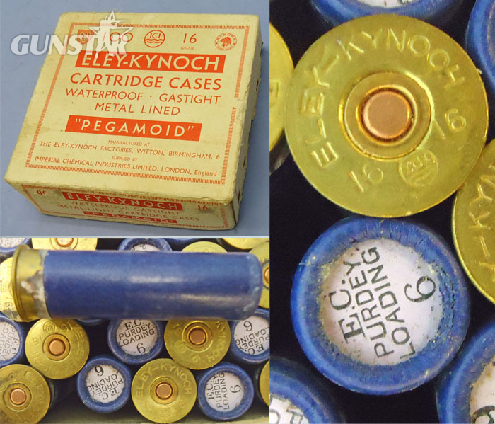 Gamo Vintage 100 Cartridge Box Of Eley-Kynoch PEGAMOID 16 Bore EC Purdey Loading Number 6 Shot, Centre Fire Waterproof Shotgun Cartridges. - O 2036  Other Ammunition