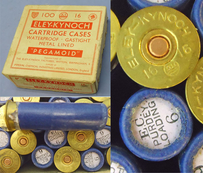 Gamo Vintage 100 Cartridge Box Of Eley-Kynoch PEGAMOID 16 Bore EC Purdey Loading Number 6 Shot, Centre Fire Waterproof Shotgun Cartridges. - O 2036  Other Ammunition