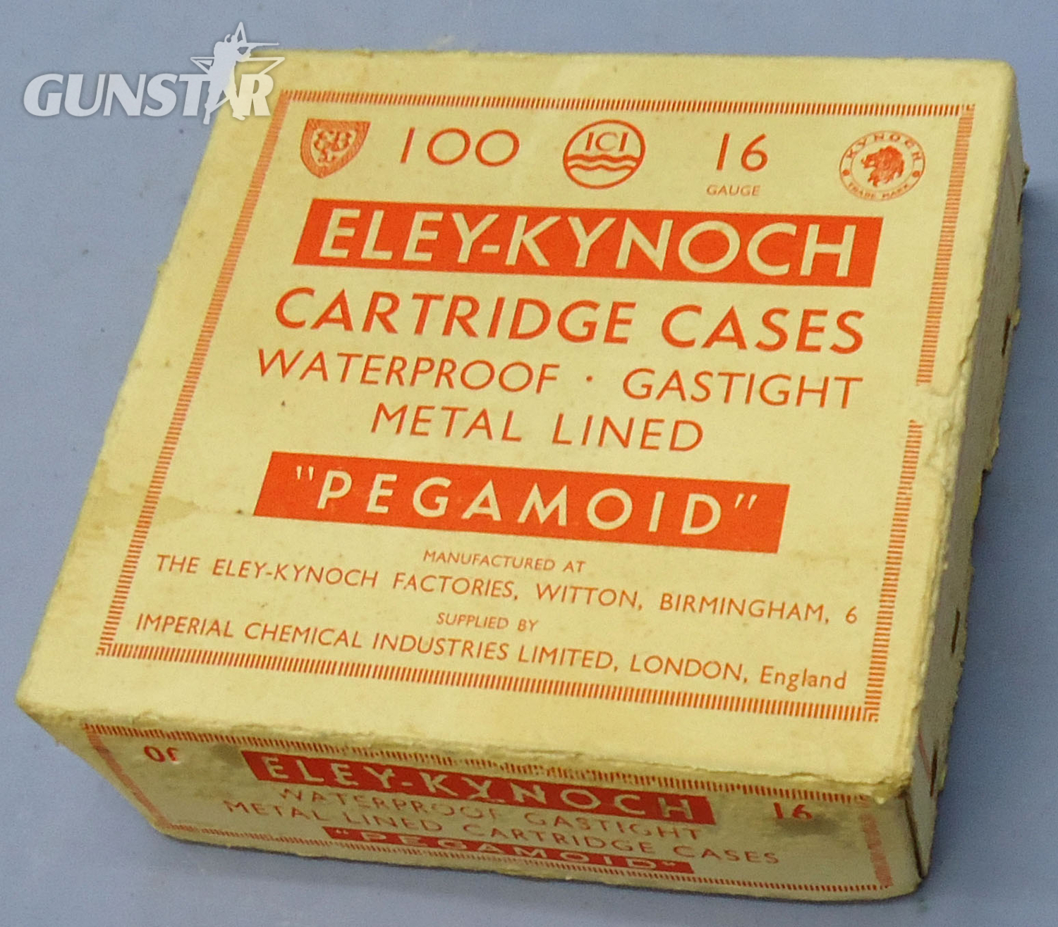 Gamo Vintage 100 Cartridge Box Of Eley-Kynoch PEGAMOID 16 Bore EC Purdey Loading Number 6 Shot, Centre Fire Waterproof Shotgun Cartridges. - O 2036  Other Ammunition - {CATEGORY} in 