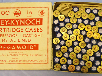 Gamo Vintage 100 Cartridge Box Of Eley-Kynoch PEGAMOID 16 Bore EC Purdey Loading Number 6 Shot, Centre Fire Waterproof Shotgun Cartridges. - O 2036  Other