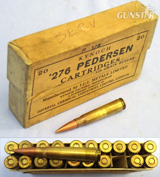 Kynoch INERT DEACTIVATED. British, RARE, KYNOCH made, 1930 Dated, 20 Round Packet of .276 Peterson (7x51) Ball Ammunition for the American .276 Pederson Trials Rifle. Sn - 22787:18  Other Ammunition in 