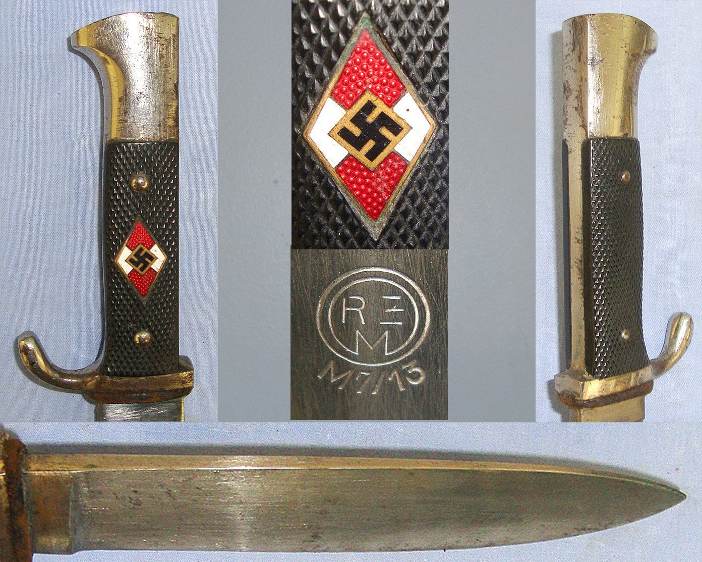 WW2 Production Nazi German Hitler Youth 'HJ' Dagger By RZM M7/13 (Arthur Schüttelhofer & Co. Solingen-Wald) & Scabbard With Integral Frog. Sn 23484:99 Knive