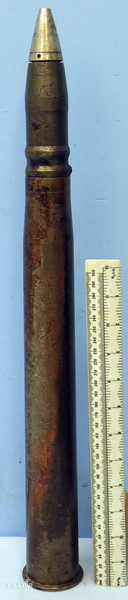 INERT DEACTIVATED Unfired German WW2, 1941 dated 3.7cm SC/30 (37x380R) high Explosive Round O 1631 INERT DEACTIVATED Unfired German WW2, 1941 dated 3.7cm SC/30 (37x380R) high Explosive Round O 1631  Casings in 