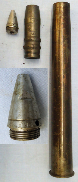 INERT DEACTIVATED Unfired German WW2, 1941 dated 3.7cm SC/30 (37x380R) high Explosive Round O 1631 INERT DEACTIVATED Unfired German WW2, 1941 dated 3.7cm SC/30 (37x380R) high Explosive Round O 1631  Casings