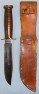 Scarce* WWII Fighting Knife by Maker ‘Kinfolks’ and Sheath. 20195. Hunting Knive